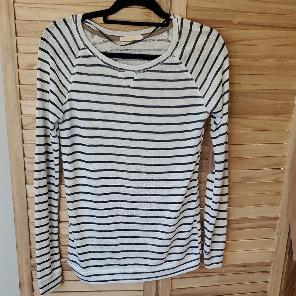 Bershka BSK Breton triped tissue fabric Long Sleeve Top SZ L